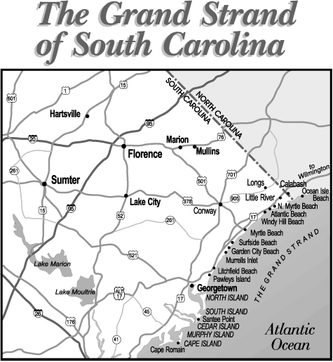 Map of South Carolina Grand Strand